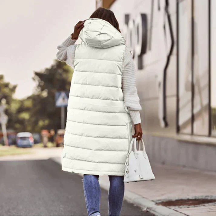 Damen langer ärmelloser Wintermantel mit Kapuze – Kaufen Sie 1, erhalten Sie kostenlosen Versand