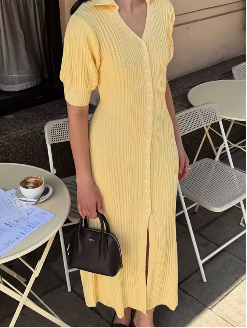 Langes Strickkleid
