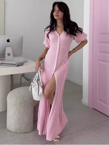 Langes Strickkleid