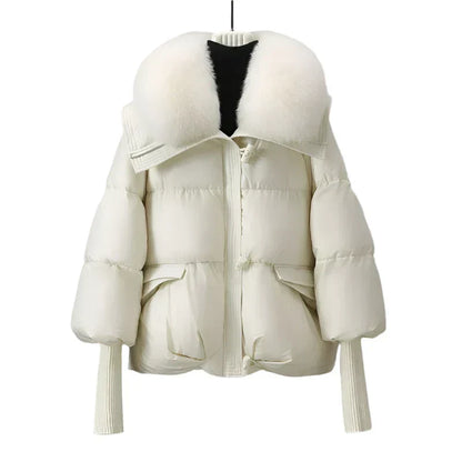 Felicia – Luxuriöse Steppjacke mit Kunstfellkragen