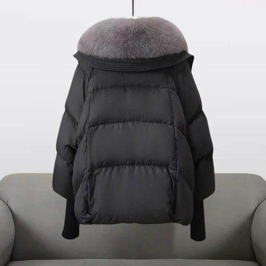 Felicia – Luxuriöse Steppjacke mit Kunstfellkragen