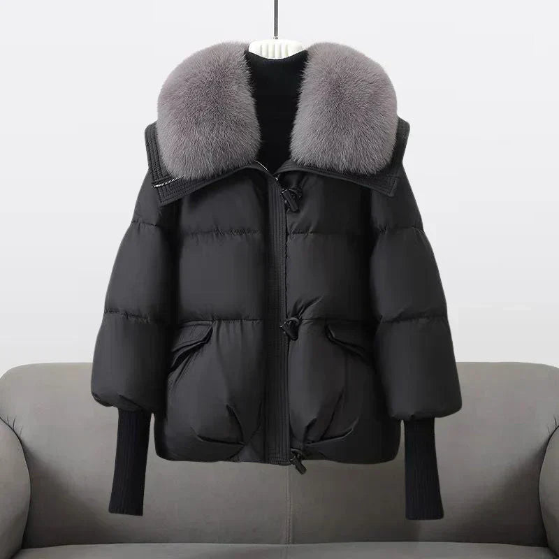 Felicia – Luxuriöse Steppjacke mit Kunstfellkragen