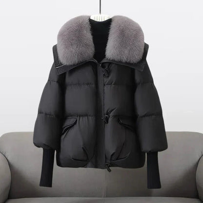 Felicia – Luxuriöse Steppjacke mit Kunstfellkragen